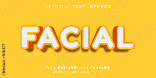 Editable text effect Facial text style concept
