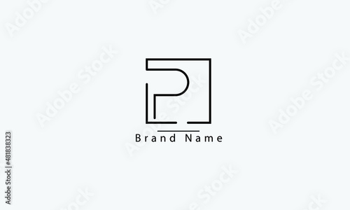 LP PL L P abstract vector logo monogram template