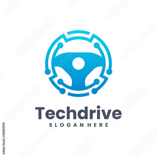Drive technology logo vector. Smart driving logo template concept.
