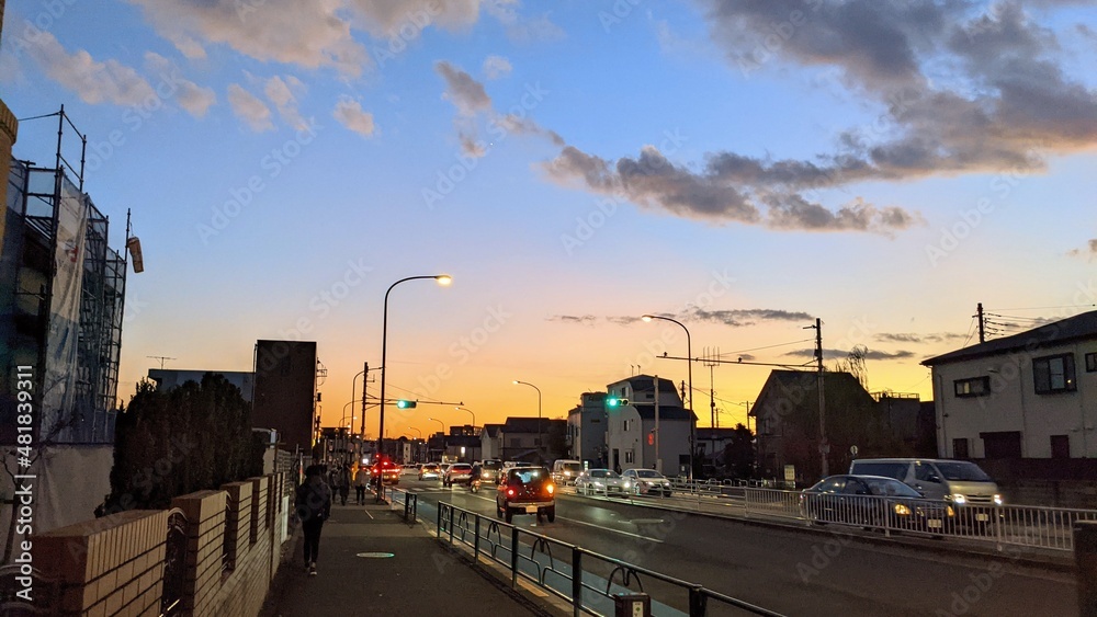 Obraz premium sunset city