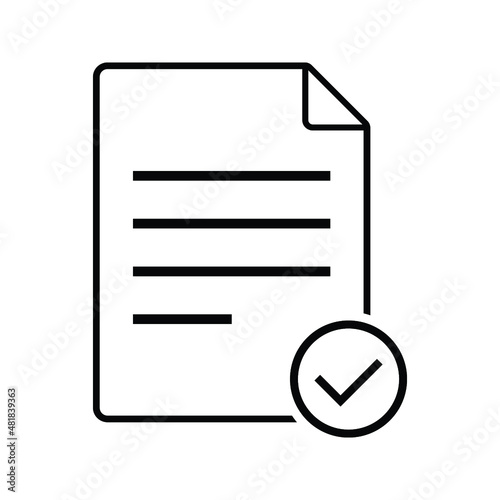 Approved document icon simple vector. Certificate mark. Complete qualification on white background