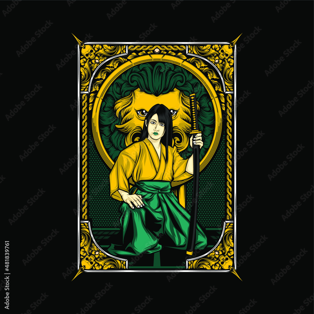 Fototapeta premium cool samurai lady 