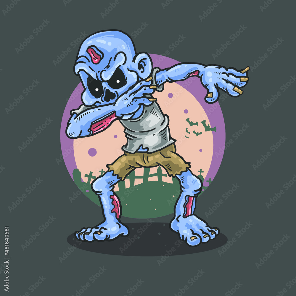 zombie dancing horror illustration vector