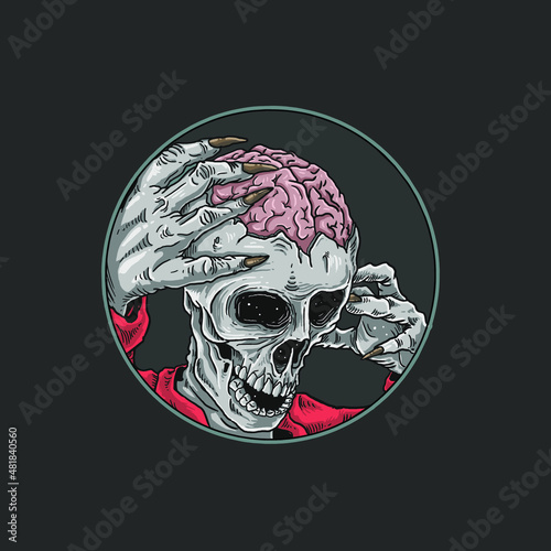 halloween zombie massacre horror illustration vector