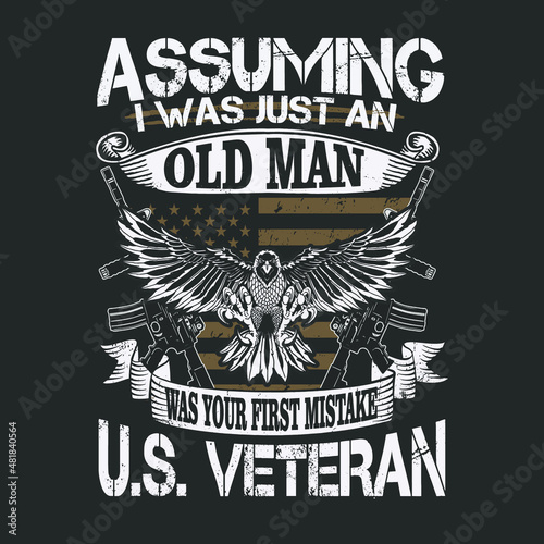 american veteran oldman illustration vector