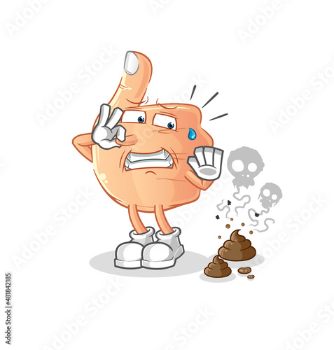 thumbs up with stinky waste illustration. character vector