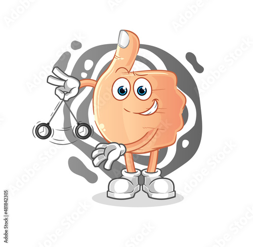 thumbs up hypnotizing cartoon. cartoon mascot vector