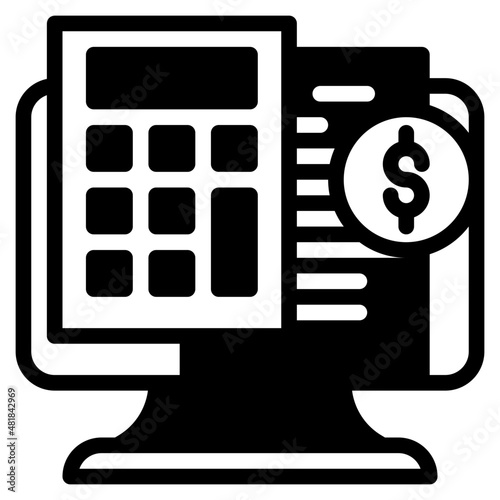 bookkeeping glyph icon