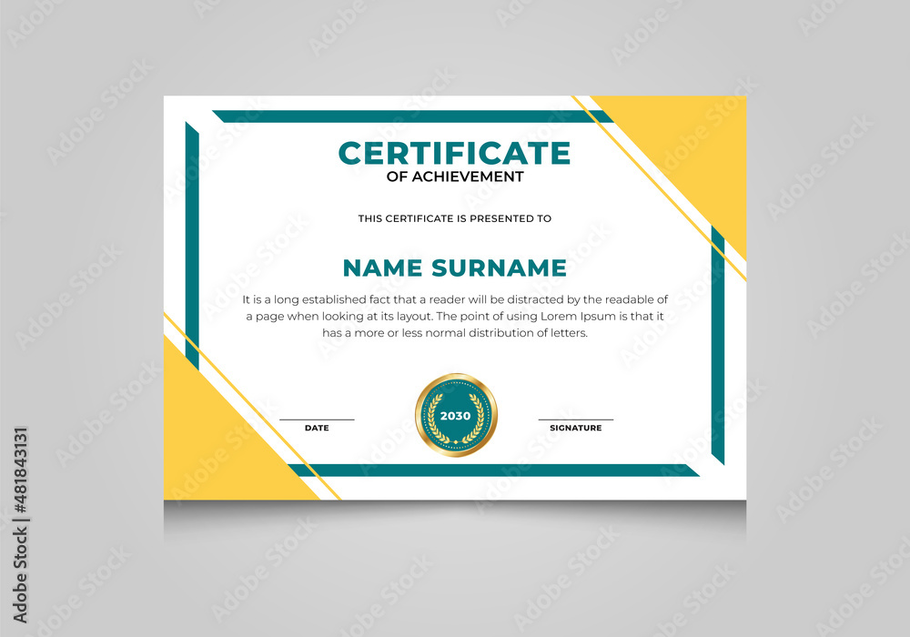 Fototapeta premium Professional Certificate. Certificate Of Achievement Template Design.