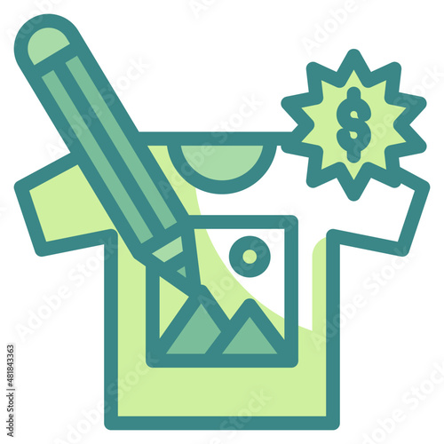 tshirt blue line icon