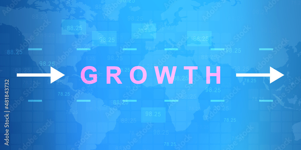 growth success arrow text . 2D illustration growth success arrow text . 2D illustration