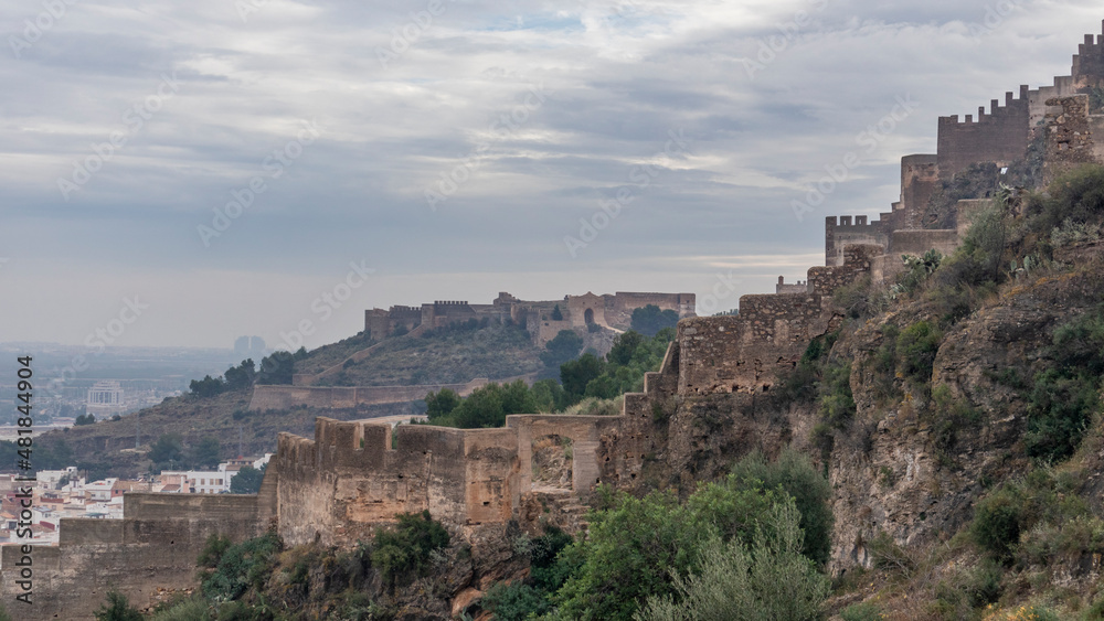 Castle on the top of the hill in the city of Sagunto, in the community of Valencia Spain.