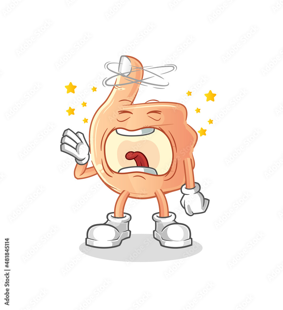 Obraz premium thumbs up yawn character. cartoon mascot vector