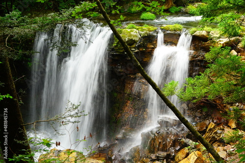 Otome Waterfall or Otome-no-taki and Green Moss Canyon in Nasu  Tochigi  Japan -                                           