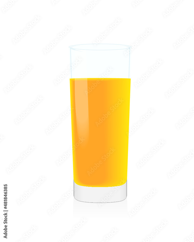 Orange juice in a glass isolated on a white background Orange juice in a glass isolated on a white background