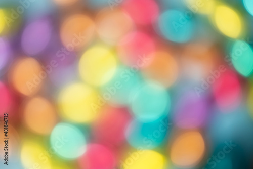 Colourful bokeh of foil easter eggs photo