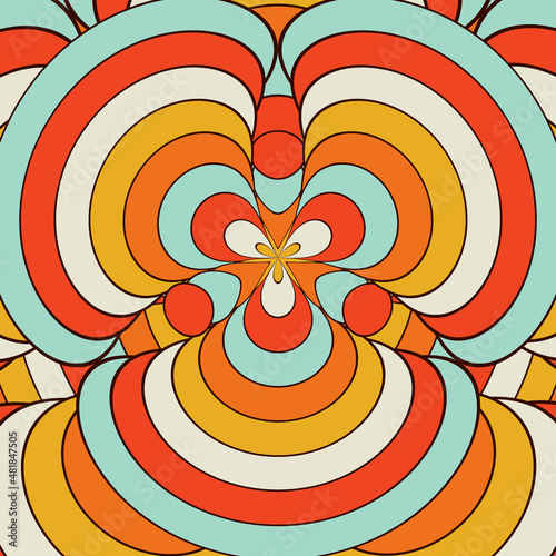 Abstract psychedelic groovy background.