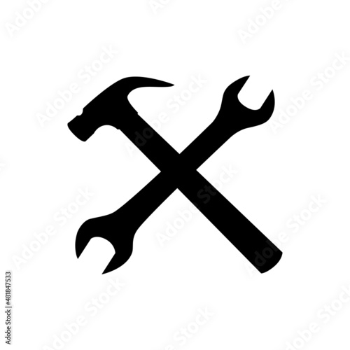 Tablou canvas Silhouette of a hammer and wrench