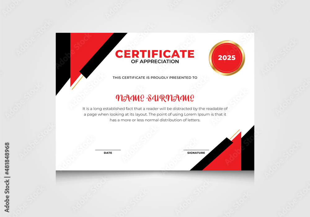Clean And Simple Professional Certificate Template.