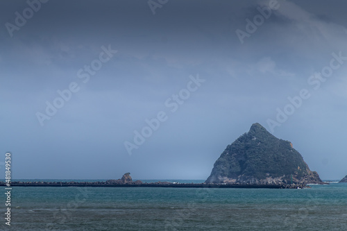 Mataora and Pararaki islands. New Plymouth, New Zealand photo