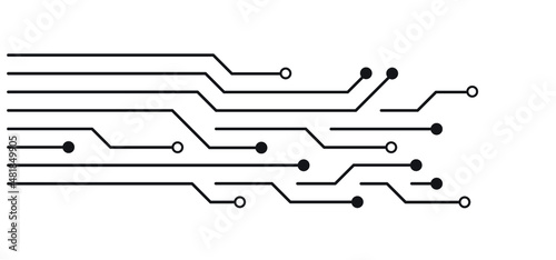 Circuit board or electronic motherboard. lines and dots connect. Vector high-tech technology data. Communication and engineering concept. digital tech background. Corporate engineering drawing design.
