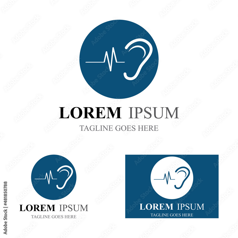 sense of hearing ear icon logo vector design template illustration sense of hearing ear icon logo vector design template illustration