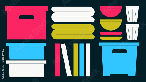 Home Organization Concept Vector Illustration
