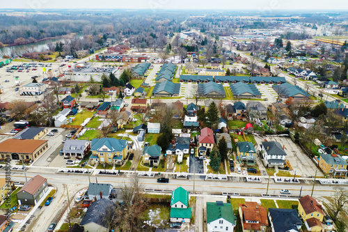 Aerial view of Strathroy, Ontario, Canada city center © Harold Stiver