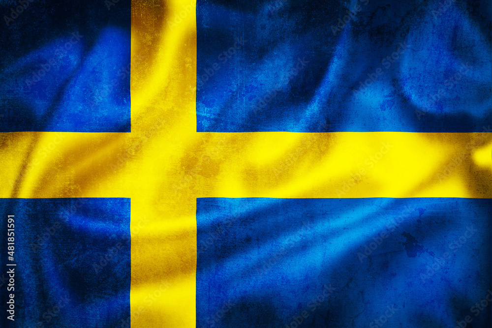 Sweden flag grunge surface illustration view Sweden flag grunge surface illustration view
