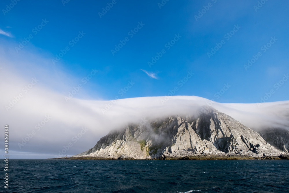 mountains with fog from the sea