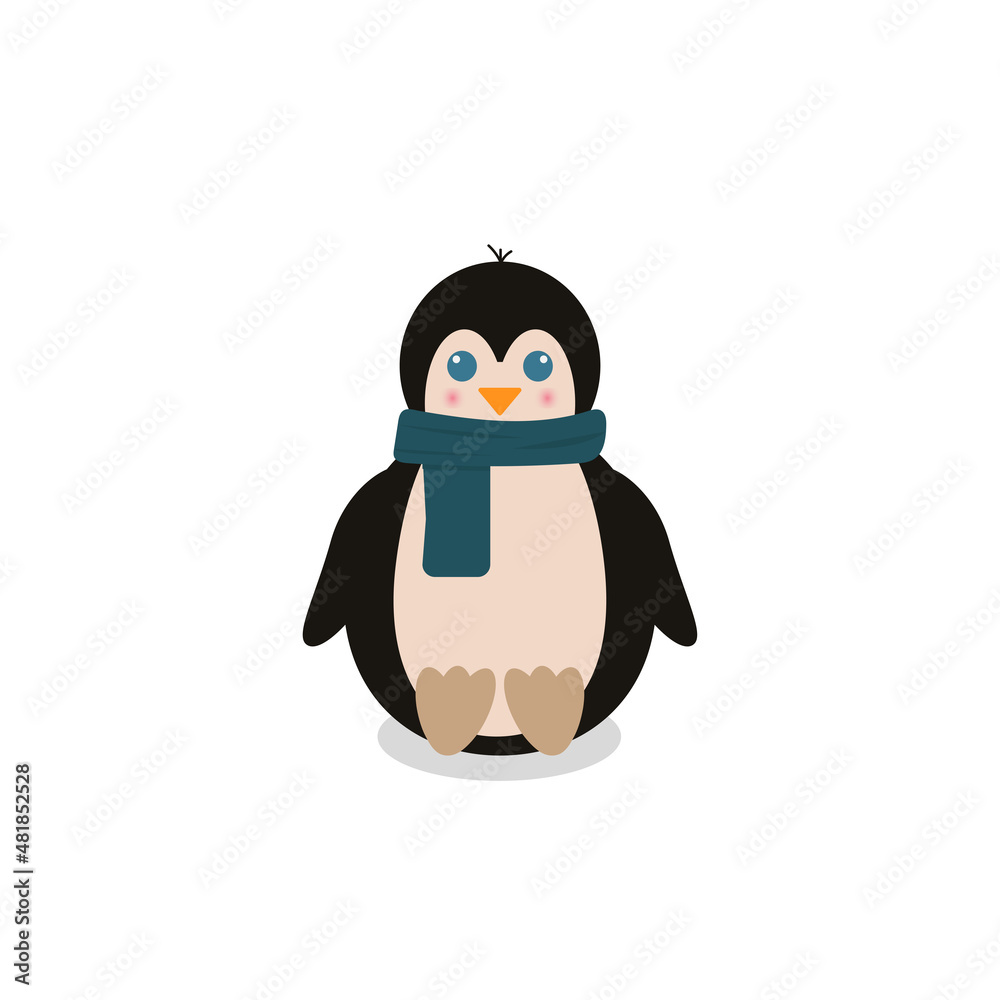 Fototapeta premium penguin Cartoon Vector Illustration.Baby penguin icon.Cute little penguin. funny