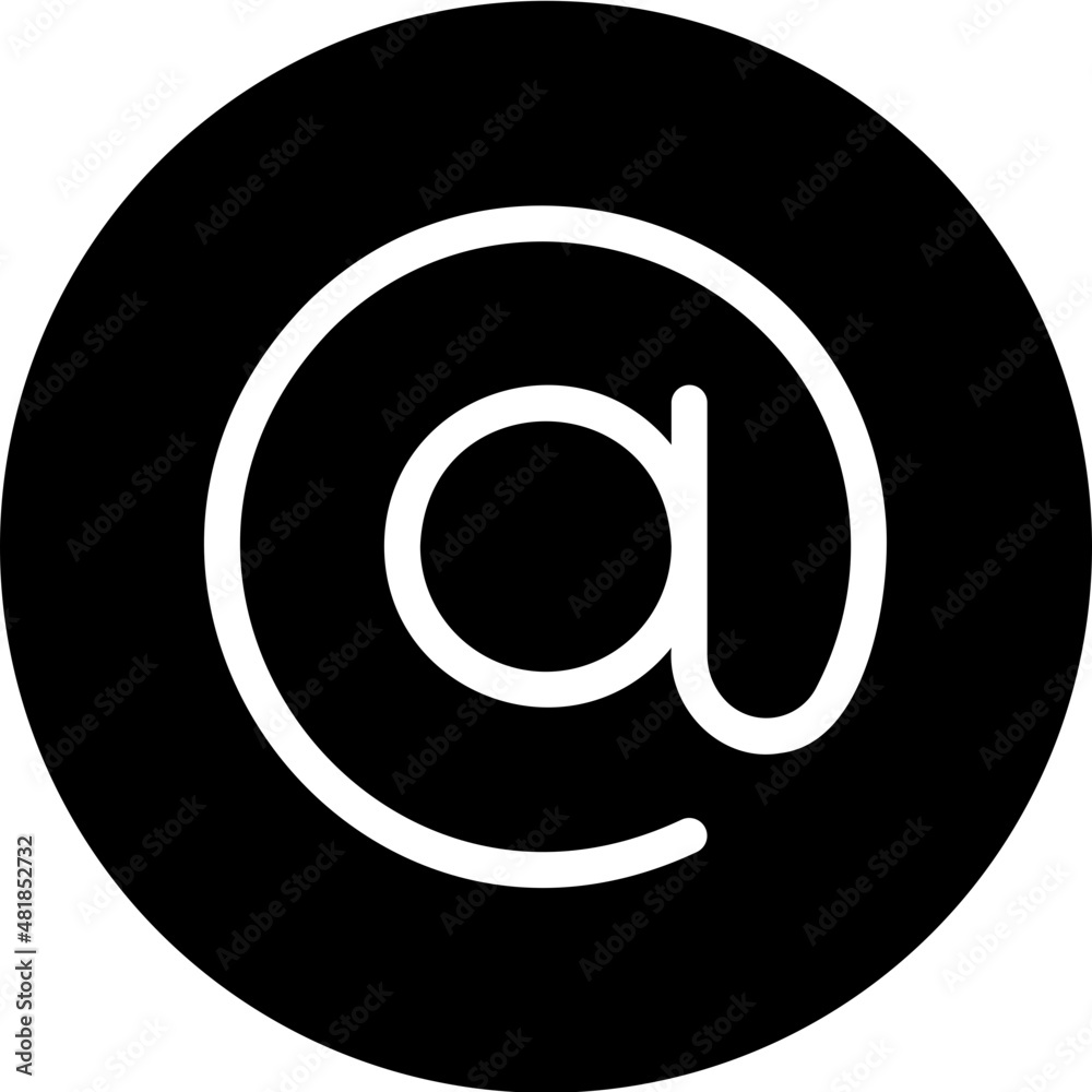 at sign glyph icon at sign glyph icon