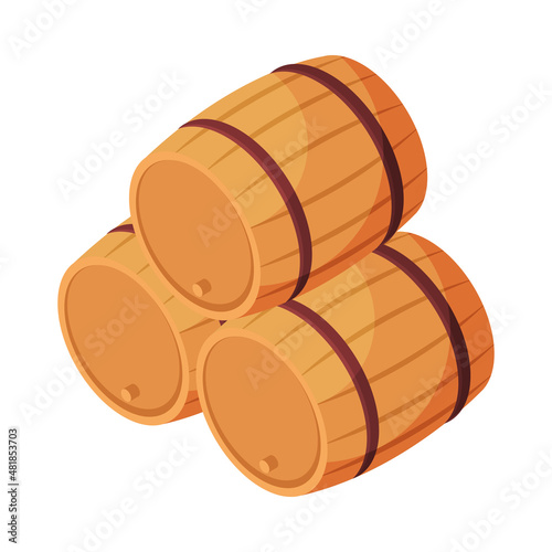 Isometric Barrels Illustration
