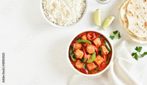 Thai style red chicken curry