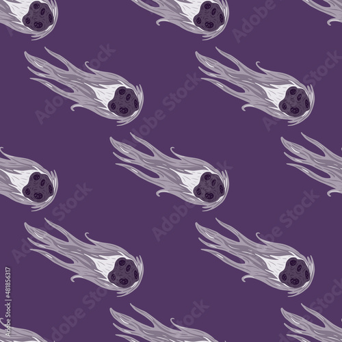 Comet fly seamless pattern. Design meteorite rain . Repeated