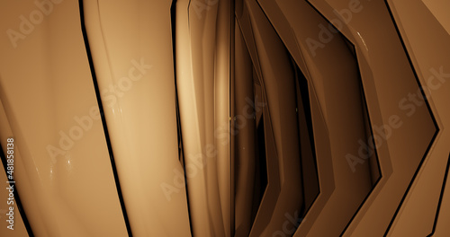 Render with beige glossy surfaces
