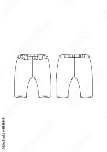 Kids Pants Technical Fashion Drawing Design Template