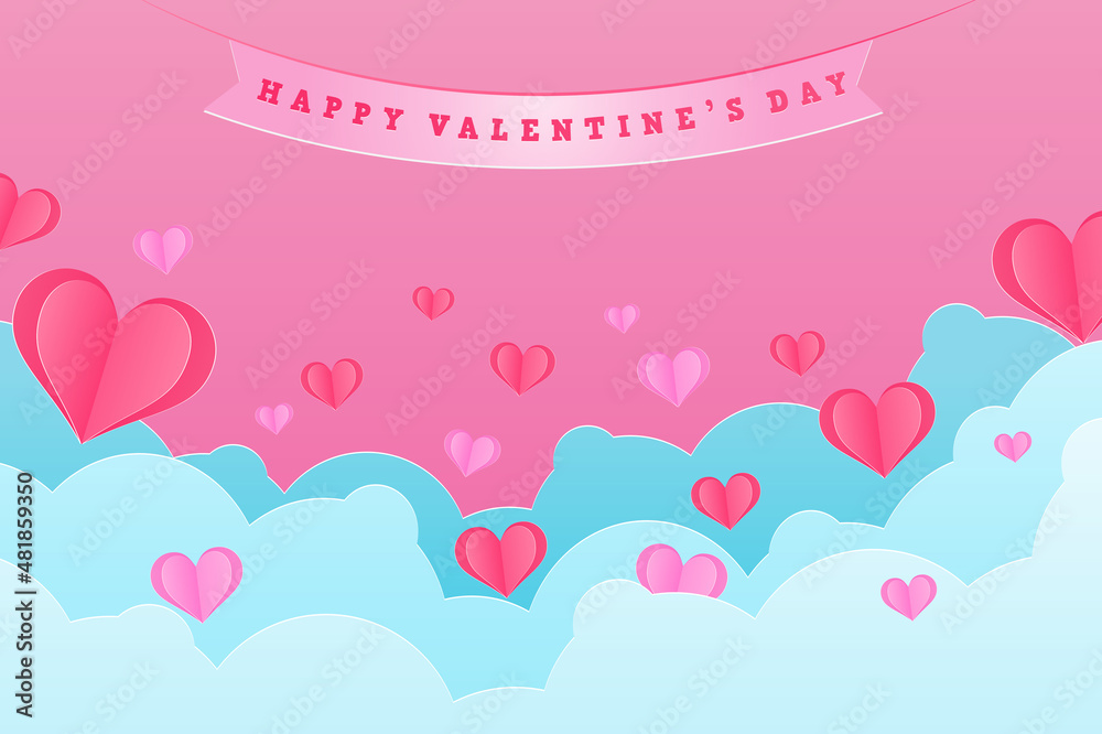 Valentines day background with papercyt style Valentines day background with papercyt style