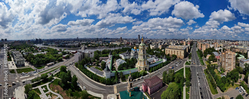 Panoramic view of Moscow with the Novospassky monastery in the middle