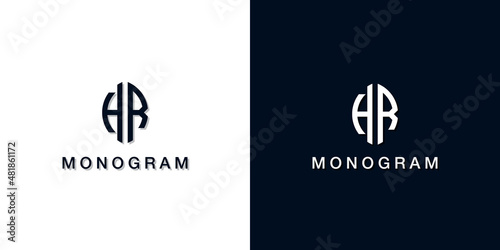 Leaf style initial letter HR monogram logo.