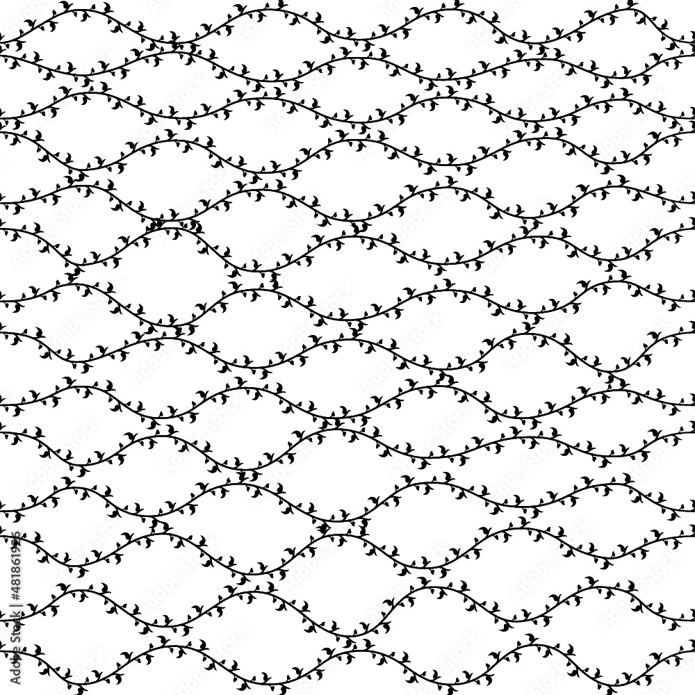 Obraz premium Seamless pattern, wave, brush art, illustration