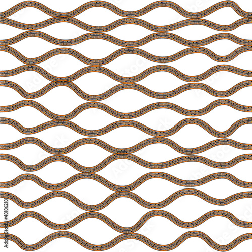 Seamless pattern, wave, brush art, illustration