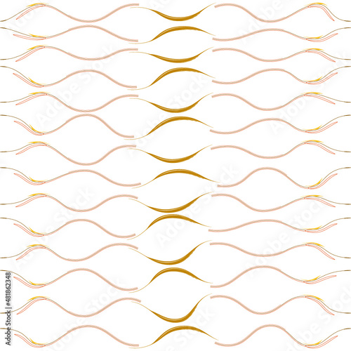 Seamless pattern, wave, brush art, illustration