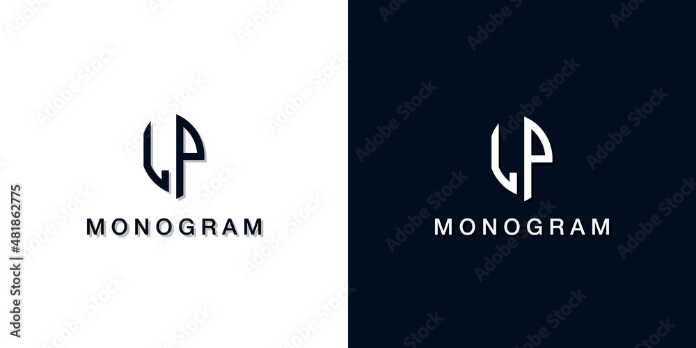Leaf style initial letter LP monogram logo.