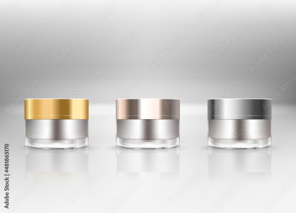 Realistic Detailed 3d Blank Perfume Bottle Empty Template Mockup Set Different Types Opened and Closed View. Vector illustration