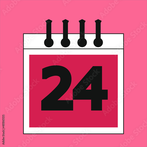 white calendar 24 vector icon