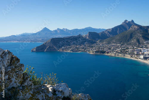 beautiful blue mountain landscape on the mediterranean coast in spain