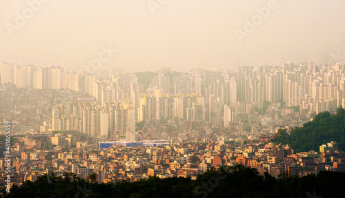 Serious yellow dust in Seoul  Korea