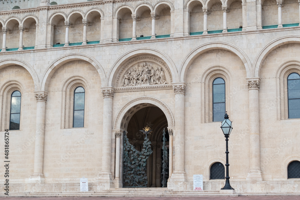 Pécs Cathedral gate in city of Pecs Hungary Europe