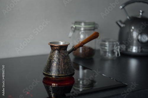 coffee maker on electric stove